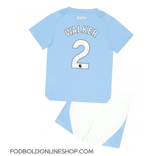 Manchester City Kyle Walker #2 Hjemme Trøje Børn 2023-24 Kortærmet (+ Korte bukser)